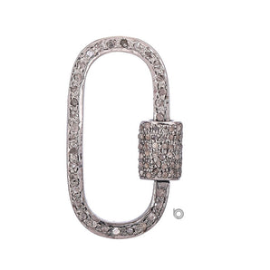 Pave Diamond  Stardust Screw Clasp, Carabiner Lock, (DC-98)