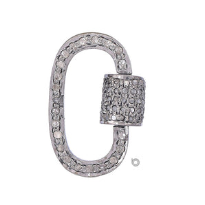 Pave Diamond  Stardust Screw Clasp, Carabiner Lock, (DC-99)