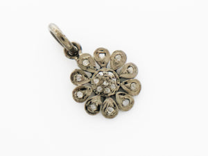 Pave Diamond Flower Charm, (DCH-01) - Beadspoint