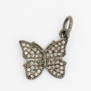 Pave Diamond Butterfly Charm, (DCH-02) - Beadspoint