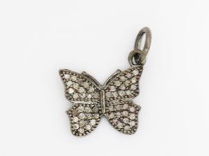 Pave Diamond Butterfly Charm, (DCH-02) - Beadspoint