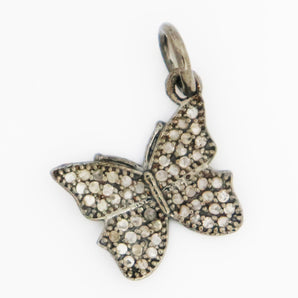 Pave Diamond Butterfly Charm, (DCH-02) - Beadspoint