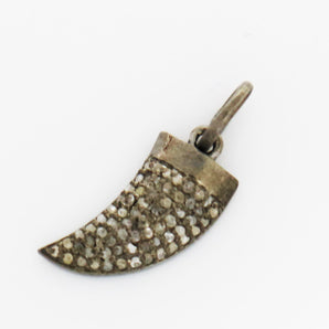 Pave Diamond Shark Tooth Charm, (DCH-07) - Beadspoint