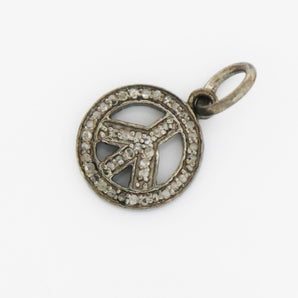 Pave Diamond Peace Charm, (DCH-14) - Beadspoint