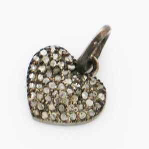 Pave Diamond Heart Charm, (DCH-18) - Beadspoint