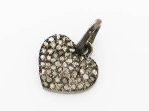 Pave Diamond Heart Charm, (DCH-18) - Beadspoint