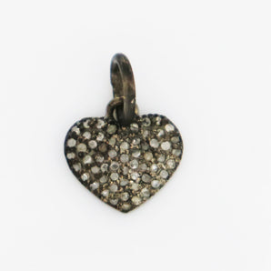 Pave Diamond Heart Charm, (DCH-18) - Beadspoint