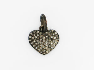 Pave Diamond Heart Charm, (DCH-18) - Beadspoint