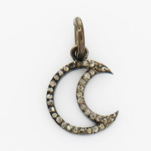 Pave Diamond Moon Charm, (DCH-19) - Beadspoint