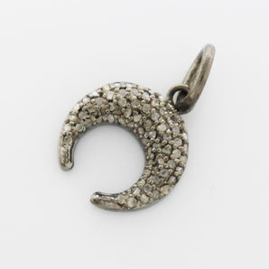 Pave Diamond Moon Charm, (DCH-20) - Beadspoint