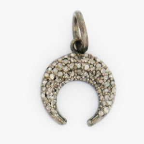 Pave Diamond Moon Charm, (DCH-20) - Beadspoint