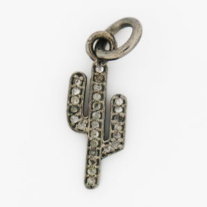 Pave Diamond Cactus Charm, (DCH-31) - Beadspoint