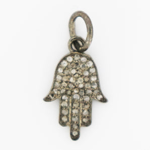 Pave Diamond Hamsa Charm, (DCH-33) - Beadspoint