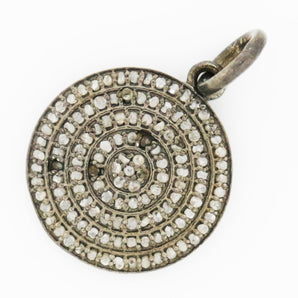 Pave Diamond Disc Charm, (DCH-35) - Beadspoint