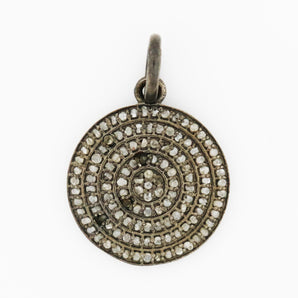 Pave Diamond Disc Charm, (DCH-35) - Beadspoint