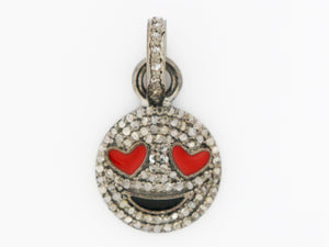 Pave Diamond Smiley Charm, (DCH-40) - Beadspoint
