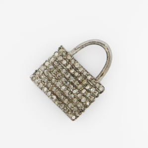 Pave Diamond Padlock Charm, (DCH-46) - Beadspoint