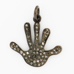 Pave Diamond Hand Charm, (DCH-48) - Beadspoint