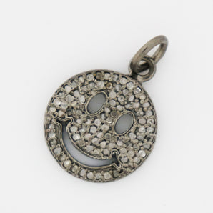 Pave Diamond Smiley Charm, (DCH-49) - Beadspoint