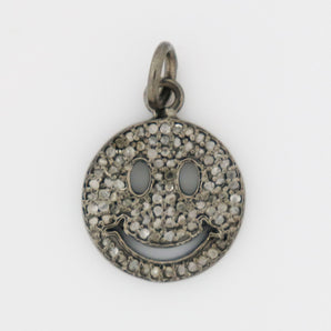 Pave Diamond Smiley Charm, (DCH-49) - Beadspoint