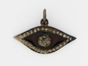 Pave Diamond Enamel Evil Eye Charm, (DCH-58) - Beadspoint