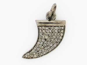 Pave Diamond Shark Tooth Charm, (DCH-68) - Beadspoint