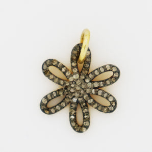 Pave Diamond Daisy Charm, (DCH-70) - Beadspoint