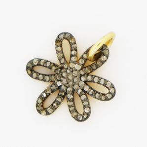 Pave Diamond Daisy Charm, (DCH-70) - Beadspoint