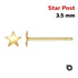 1 Pair, 14k Gold Filled Star Post Earring, 3.5 mm, (GF-795)