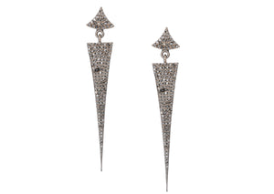 Pave Diamond Spike Dangle Earrings, (DER-004)
