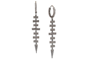 Pave Diamond Fringe Dangle Earrings, (DER-005)