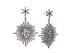 Pave Diamond Chandelier Drop Earrings, (DER-013)