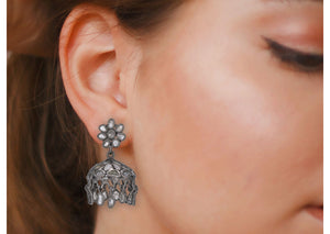 Pave Diamond Moroccon inspired Dangle Earrings, (DER-037)