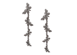 Pave Diamond Butterfly Dangle Earrings, (DER-040)