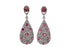 Pave Diamond Ruby Pear Drop Dangle Earrings, (DER-047)