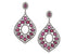 Pave Diamond Moroccon Inspired Ruby Pear Drop Dangle Earrings, (DER-050)