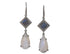 Pave Diamond Rainbow Moonstone Drop Dangle Earrings, (DER-063)