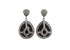 Pave Diamond Black Onyx Shield Drop Earrings, (DER-071)