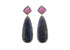 Pave Diamond Ruby and Long Saphire Tear Drop Earrings, (DER-077)