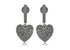 Pave Diamond Heart Drop Dangle earrings, (DER-1081)