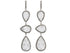 Pave Diamond Multi tier Pear Drop Rock Crystal Earrings, (DER-092)