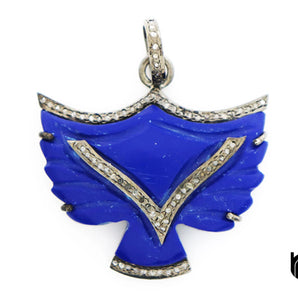 Pave Diamond Lapis Eagle Pendant, (DLP-7035)