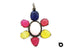 Pave Diamond Pink Opal and Multi Gemstones  Pendant, (DOP-7041)