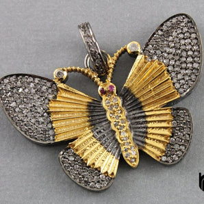 Pave Diamond Butterfly Pendant, (DP-1315)