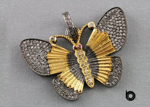 Pave Diamond Butterfly Pendant, (DP-1315)