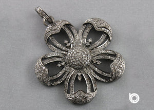 Pave Diamond Flower Pendant, (DP-1386)