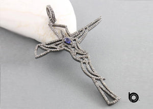 Pave Diamond Crucifix Cross Pendant, (DPL-2209)