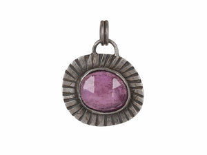 Sterling Silver Ruby Artisan Handcrafted Pendant , (SP-5597)