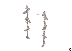 Pave Diamond Cascading Graduated Butterfly Dangle earrings, (DER-1080)