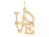 14k Solid Gold & Diamond Love Charm, (14K-DCH-814)